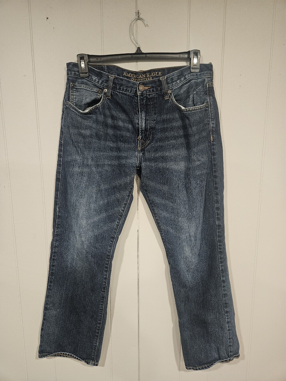 American Eagle Men's 34x30 Original Straight Jeans Medium Wash Blue Denim Pants